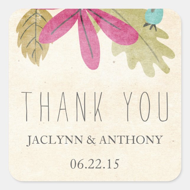 Rustikales Paradies Vielen Dank für Ihr Interesse  Quadratischer Aufkleber (Vorderseite)