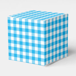 Rustikales Party Blue Kariert Gingham Country Wedd Geschenkschachtel
