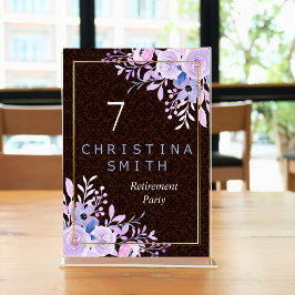 Rustikales Party für Blumenpastel Tischnummer