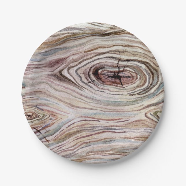 Rustikales Party für Hochzeiten von Holz Pappteller (Vorderseite)