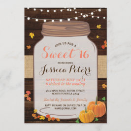 Rustikales Party-hölzerner Kürbis des Einladung