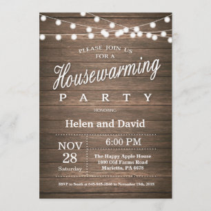 Rustikales Party Zuhause Sweet Zuhause Einladung