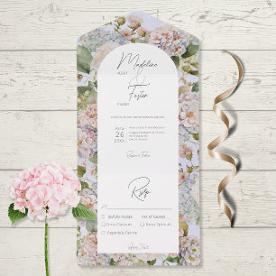 Rustikales Pastel Hydrangeas Periwinkle Arch Dinne All In One Einladung