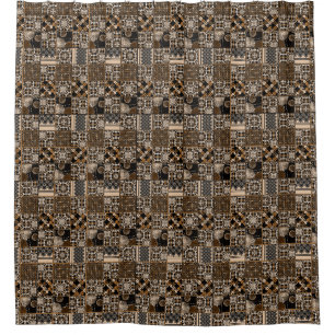 Rustikales Patchwork-Muster Duschvorhang