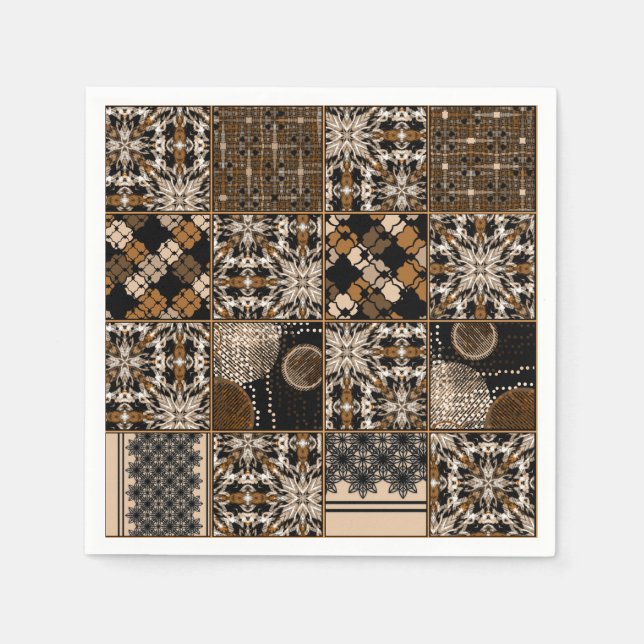 Rustikales Patchwork-Muster Serviette (Vorderseite)