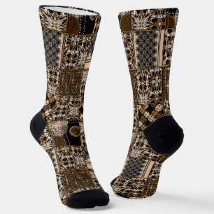 Rustikales Patchwork-Muster Socken