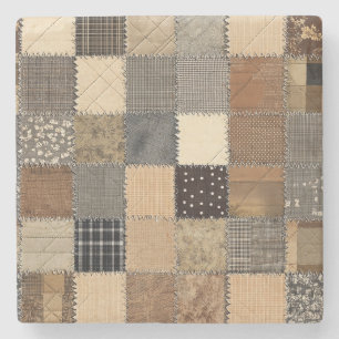 Rustikales Patchwork Steinuntersetzer