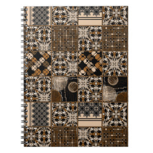 Rustikales Patchworkmuster Notizblock