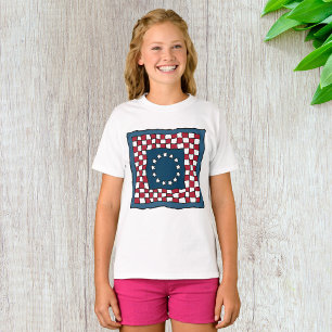 Rustikales patriotisches Americana-Quiltmuster USA T-Shirt