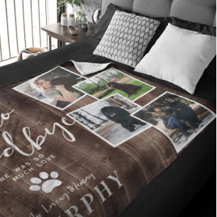 Rustikales Paw druckt Personalisiertes Pet-Memoria Fleecedecke