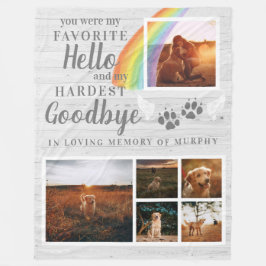 Rustikales Paw druckt Personalisiertes Pet-Memoria Fleecedecke