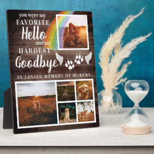 Rustikales Paw druckt Personalisiertes Pet-Memoria Fotoplatte