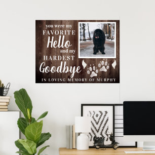 Rustikales Paw druckt Personalisiertes Pet-Memoria Poster
