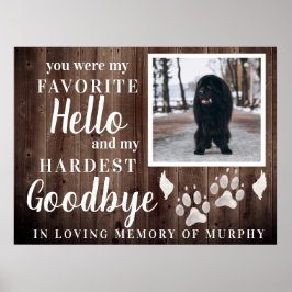 Rustikales Paw druckt Personalisiertes Pet-Memoria Poster