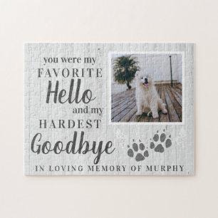 Rustikales Paw druckt Personalisiertes Pet-Memoria Puzzle