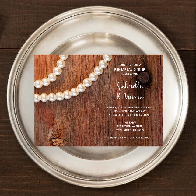 Rustikales Pearl Country Barn Hochzeit Probe Dinne Einladung (Von Creator hochgeladen)