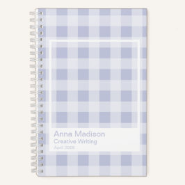 Rustikales Periwinkle-Grau Transparenter Rahmen Notizbuch