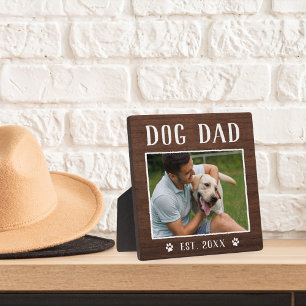 Rustikales Personalisiert Dog Vater Foto Fotoplatte