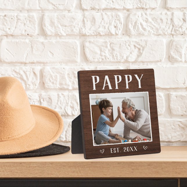 Rustikales Personalisiert Pappy Grandpa Foto Fotoplatte (Von Creator hochgeladen)