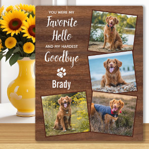 Rustikales Personalisiertes Foto Collage Pet Memor Fotoplatte