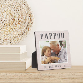 Rustikales Personalisiertes Pappou Grandpa Foto Fotoplatte