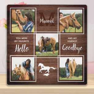 Rustikales Personalisiertes Pet Horse Memorial Fot Fotoplatte