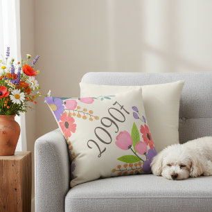 Rustikales Personalisiertes ZIP-Code-Position-Kiss Kissen