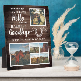 Rustikales Pet Horse Personalisiertes Memorial Fot Fotoplatte