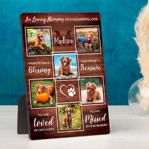 Rustikales Pet Loss Geschenk 6 Foto Collage Hund G Fotoplatte
