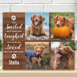 Rustikales Pet-Memorial Keepake Foto Collage Fotoplatte
