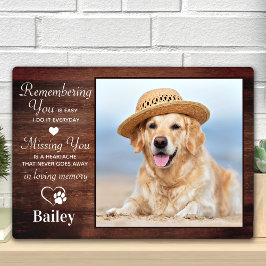 Rustikales Pet Memorial Personalisiert Beileid Dos Fotoplatte