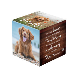 Rustikales Pet Memorial Personalisiert Hund 4 Foto Würfel