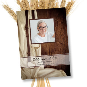 Rustikales Pferdchen Western Satin Feier des Leben Einladung