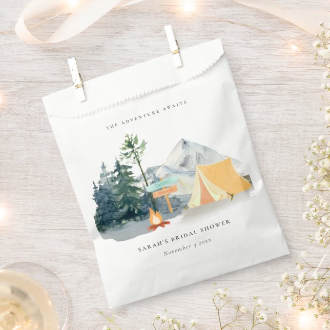 Rustikales Pine Woods Camping Mountain Brautparty Geschenktütchen (Ausgeschnitten)