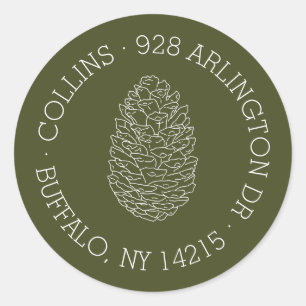 Rustikales Pinecone-Rundrücksendetikett Runder Aufkleber