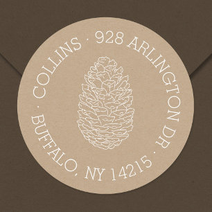 Rustikales Pinecone-Rundrücksendetikett Runder Aufkleber