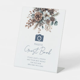 Rustikales Pinecones Gästebuch Hochzeit Sockelschild