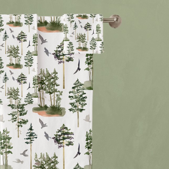 Rustikales Pinienbaummuster Badhandtuch Set (Von Creator hochgeladen)