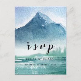 Rustikales Piniengebirge Hochzeitsreise mit dem Au Einladungspostkarte