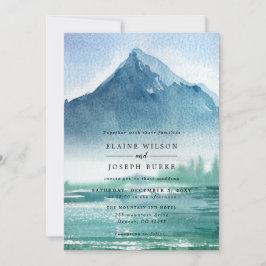 Rustikales Piniengebirge Hochzeitssaal Einladung