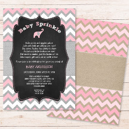 Rustikales Pink Baby Sprinkle Einladung, Mädchen B Einladung