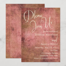 Rustikales Pink & Burlap Vintag Typografie Hochzei