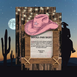 Rustikales Pink Cowgirl Hutelhut Baby Dusche Begleitkarte
