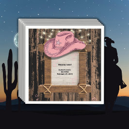 Rustikales Pink Cowgirl Hutelhut Baby Dusche Serviette