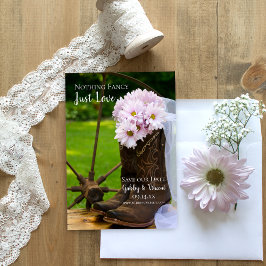 Rustikales Pink Daisies Cowboy Boots Western Weddi Save The Date