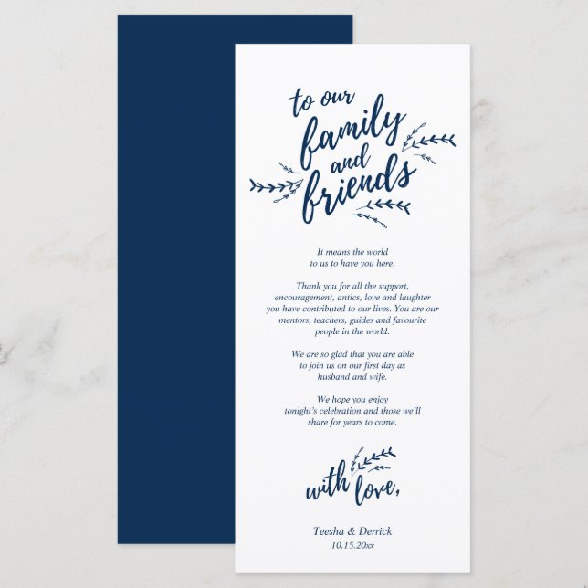 Rustikales Place Setting Dinner Party Danke Karte (Vorne/Hinten)