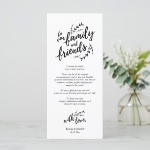 Rustikales Place Setting Dinner Party Danke Karte