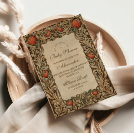 Rustikales Pomegranat Vintage Babydusche Einladung