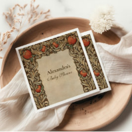 Rustikales Pomegranat Vintage Babydusche Serviette