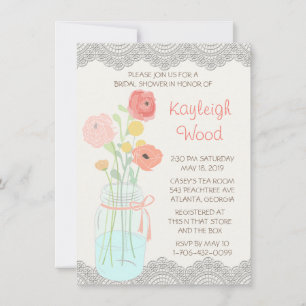 Rustikales Posh in Korallen Einladung